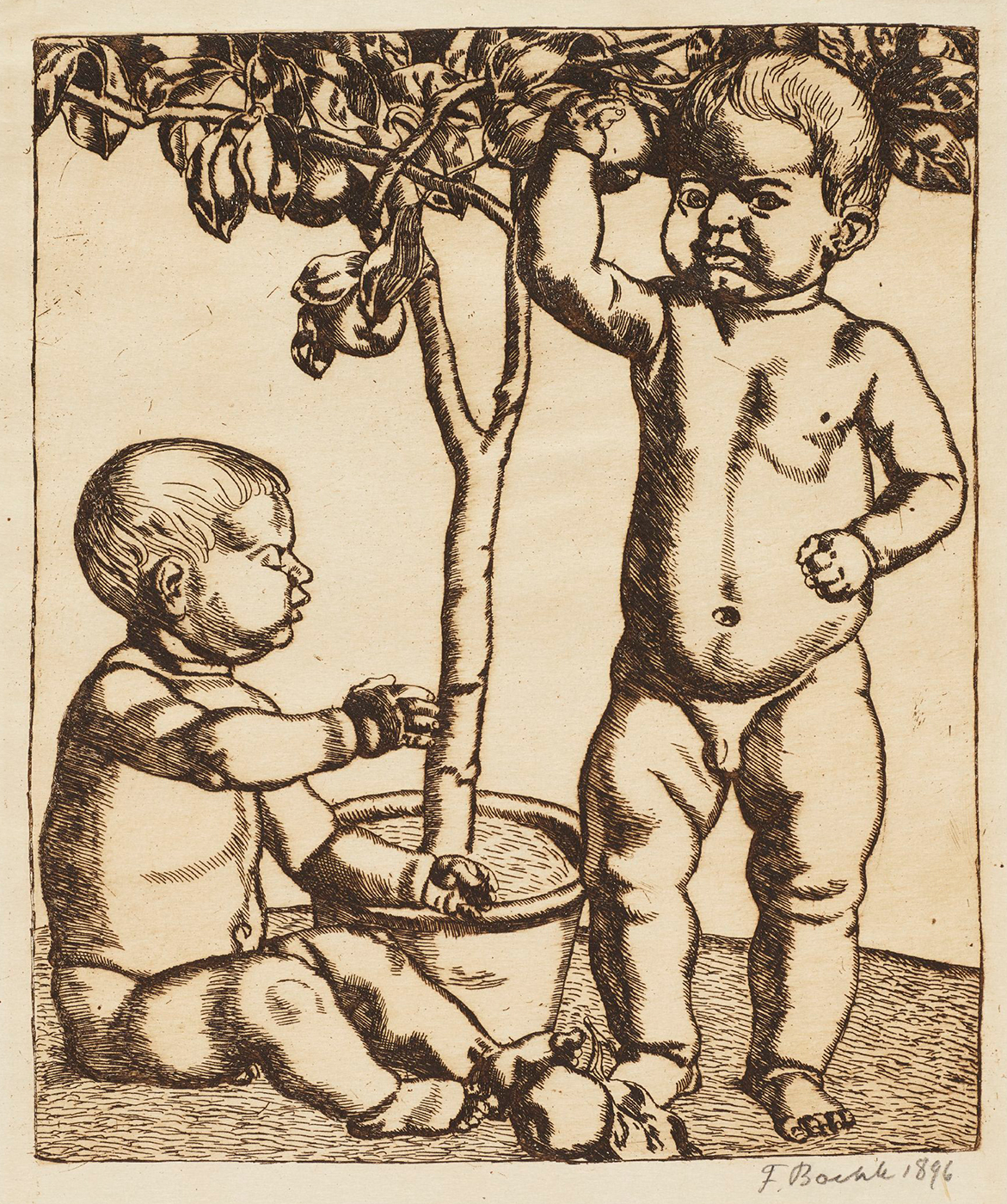 Kinder unterm Apfelbaum