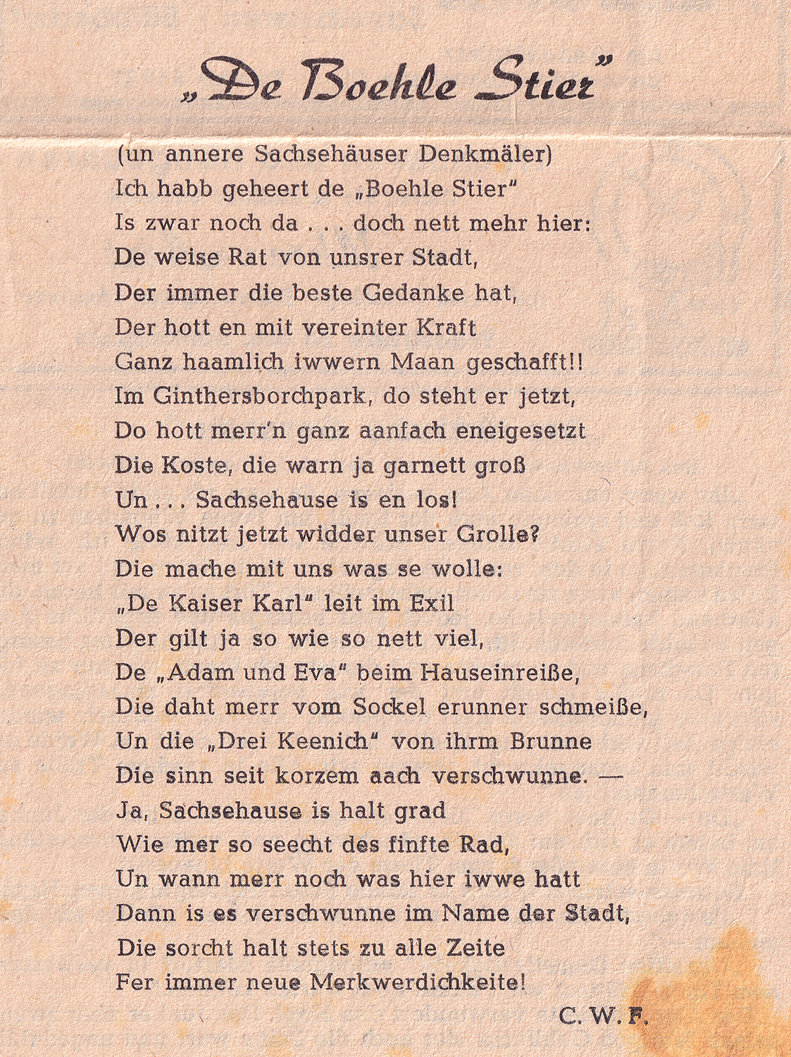 „De Boehle Stier“