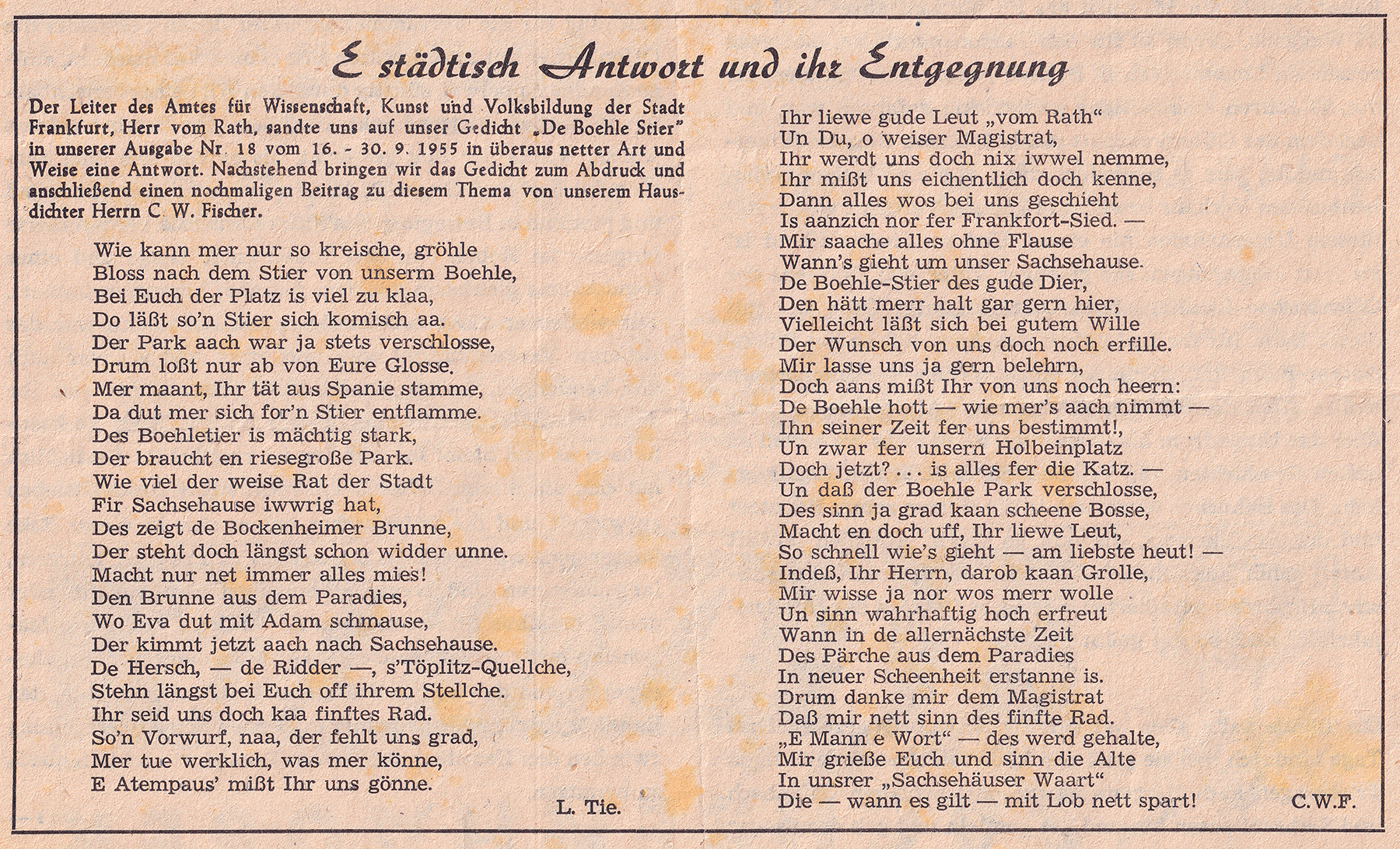 RE: „De Boehle Stier“