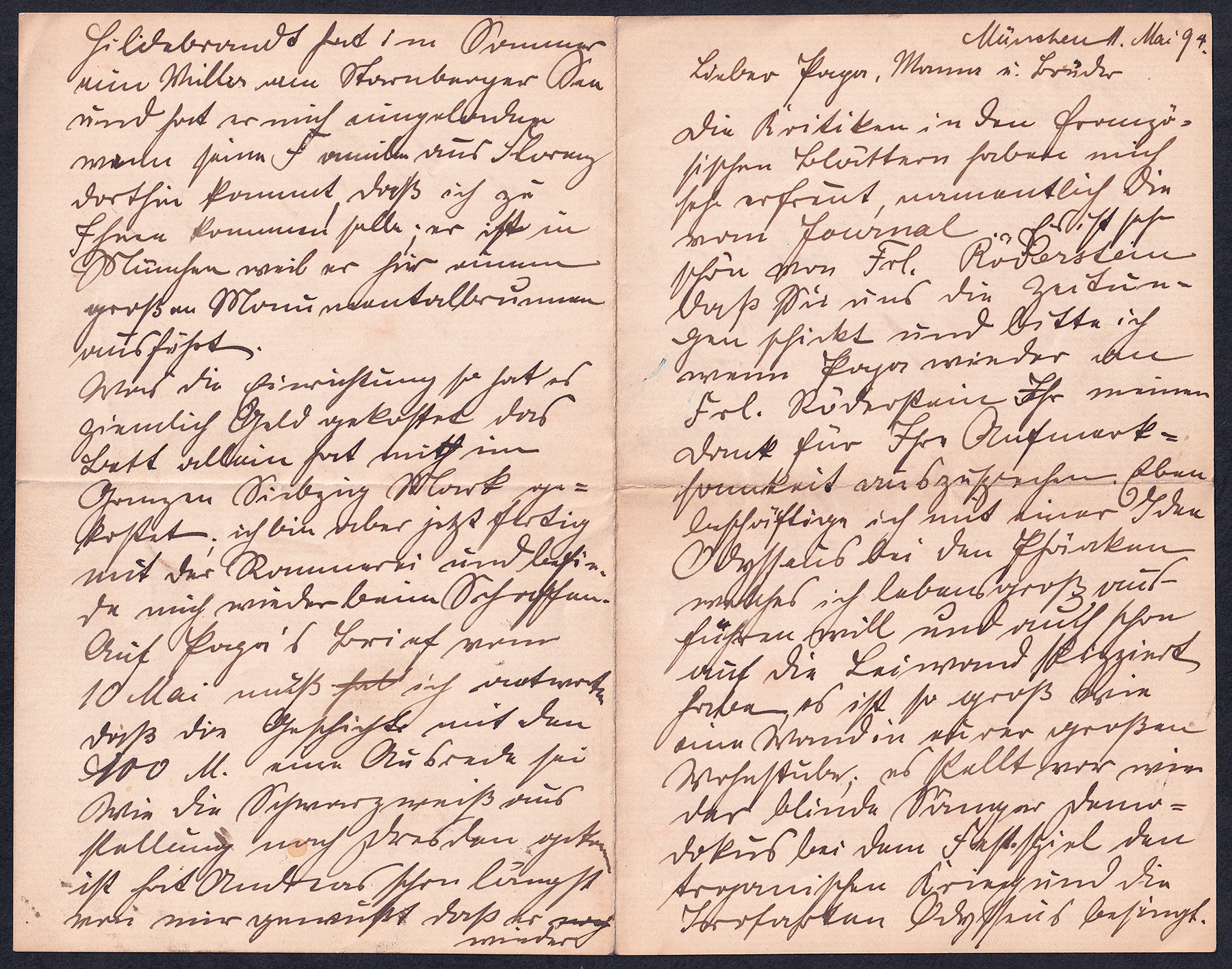 Brief an seine Eltern