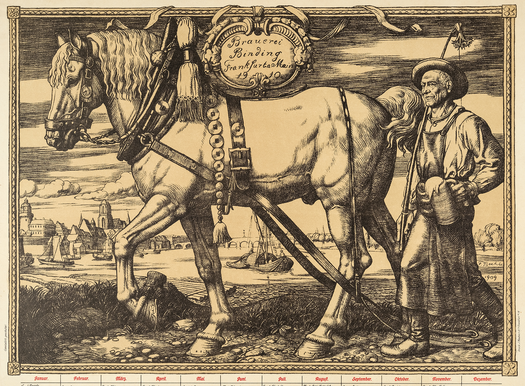 Bierbrauer mit Pferd